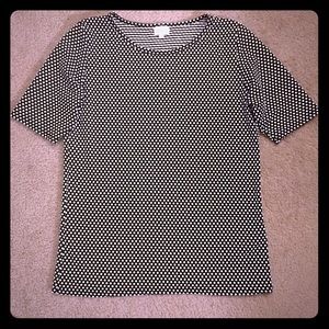 LuLaRoe Black and White Polka Dot Gigi Top